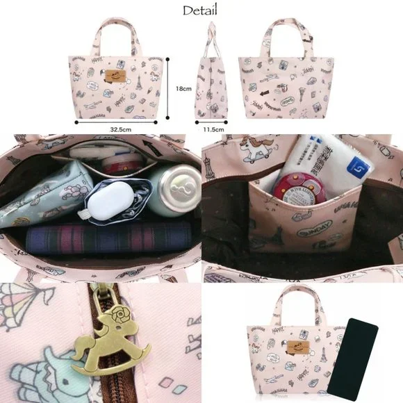 Waterproof Hedgehog Small Tote Handbag Purse - Picture 2 of 8